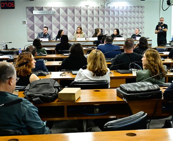 Da bancada, convidados participam da audiência.