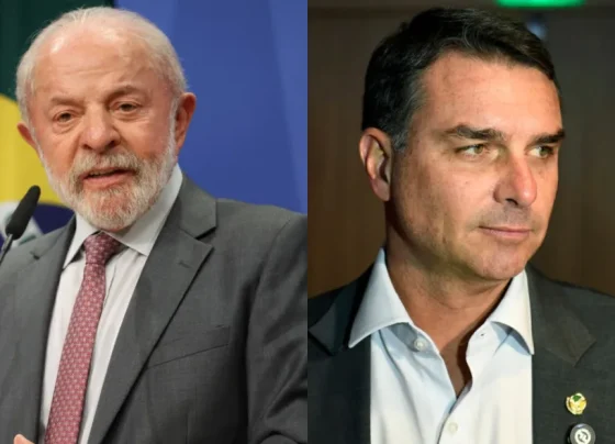 Luiz Inácio Lula da Silva (esquerda) e Flávio Bolsonaro (direita)